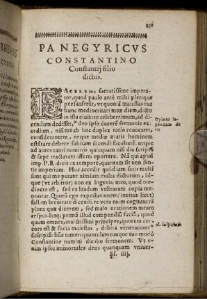 Panegyricus Constantino Constantii filio dictus