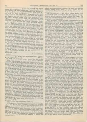 397-399 [Rezension] Breit, Herbert, Die Predigt des Deuteronomisten
