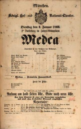 Königliches Hof- und Nationaltheater. 1866