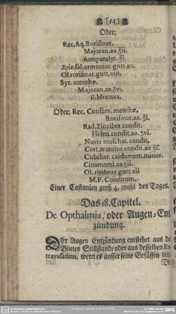 Das 18. Capitel. De Opthalmia, oder Augen-Entzündung