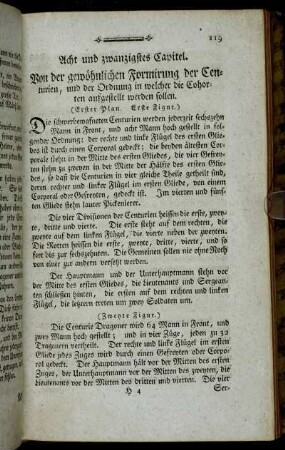 Acht und zwanzigstes Capitel. Von der gewöhnlichen Formirung der Centurien, [...]
