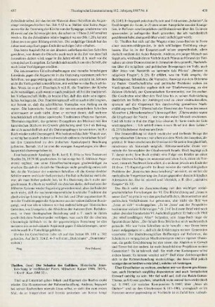 437-439 [Rezension] Theißen, Gerd, Der Schatten des Galiläers
