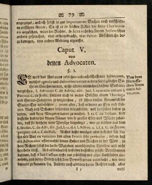 79-98, Caput V. von denen Advocaten.