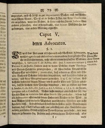 79-98, Caput V. von denen Advocaten.