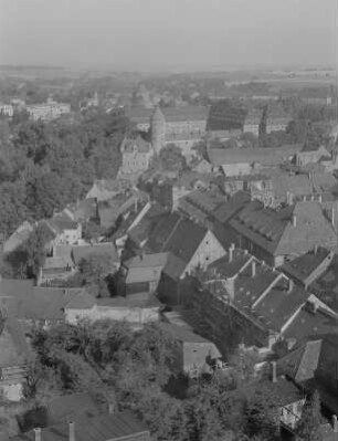 Freiberg. Ortsansicht mit Schloss Freudenstein