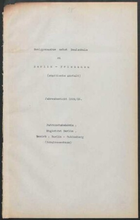 1924/25: Jahresbericht ... - 1924/25