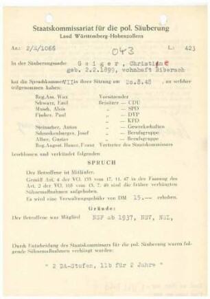 Geiger, Christine