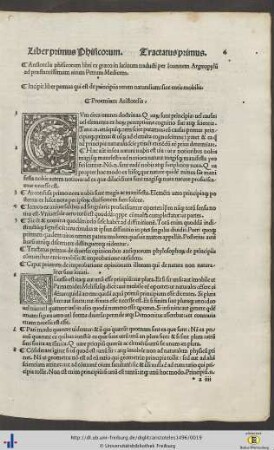 Liber Phisicorum.