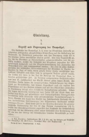 I. Begriff und Begrenzung der Baupolizei.