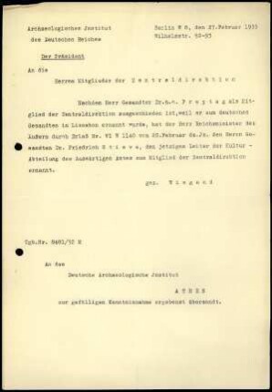 T. Wiegand an DAI Athen