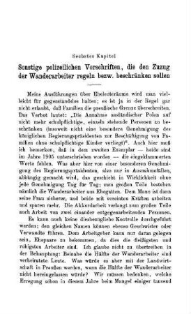 Sechstes Kapitel. Sonstige polizeiliche Vorschriften