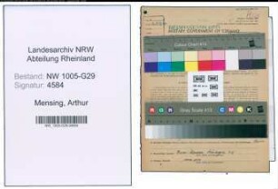 Entnazifizierung Arthur Mensing , geb. 31.07.1895 (Bahnsekretaer)