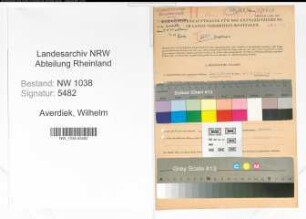 Entnazifizierung Wilhelm Averdiek , geb. 13.04.1915 (Vermessungsingenieur)