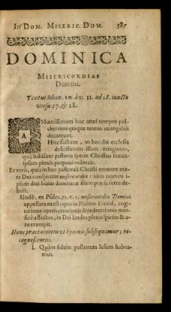 Dominica Misericordias Domini.