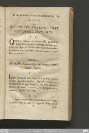 Sectio I. De Iure Postdiluviano Ante Natum Christum Orto.