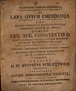 Diss. phys. oecon. de lana ovium emendanda