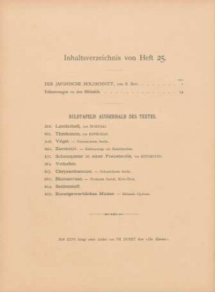 Inhaltsverzeichnis von Heft 25