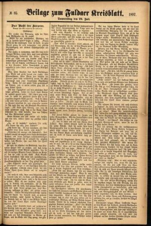 Zweite Ausgabe vom Donnerstag, den 22. Juli 1897.