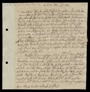 Brief von Jakob Mauvillon an Leopold Friedrich Günther von Goeckingk