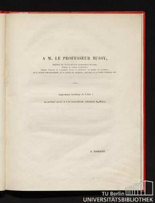 Á M. le professeur Bussy