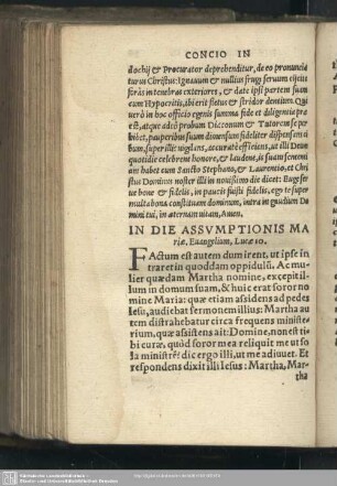 In die Assumptionis Mariae, Lucae 10
