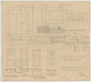 Fischer, Theodor; Gauting / Starnberg (Bayern); Ev. Christuskirche - Innentüren (Grundrisse, Ansichten, Details)