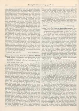 220-222 [Rezension] Haupt, Walther, Worte Jesu und Gemeindeüberlieferung. Eine Untersuchung zur Quellengeschichte der Synopse
