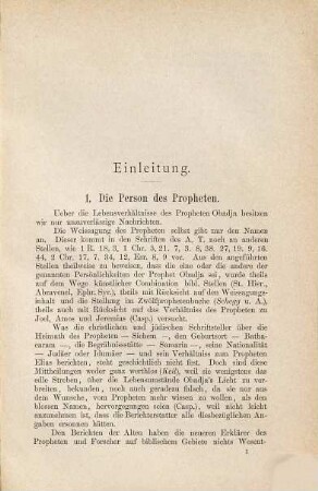 Commentar zu der Weissagung des Propheten Obadja