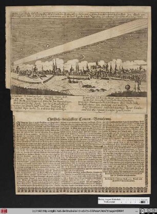 Wahre eigentliche Abbildung Des, widerum den 16/26 Decembris dieses mit Gott zu Endeilenden 1680sten Heil-Jars, Abends um 5. der kleinern Uhr, er schröcklich erschienenen, und in des H. Reichs Stadt Nürnberg das erstemal Observirten WunderCometen