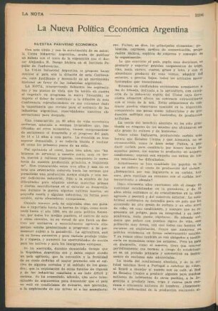La nueva política económica Argentina