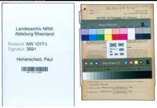 Entnazifizierung Paul Holverscheid , geb. 14.02.1900 (Graveur)