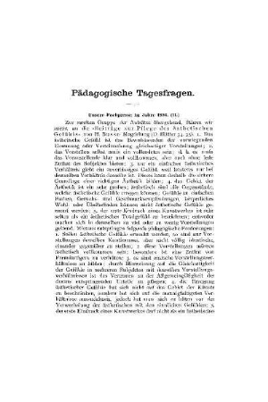 Pädagogische Tagesfragen
