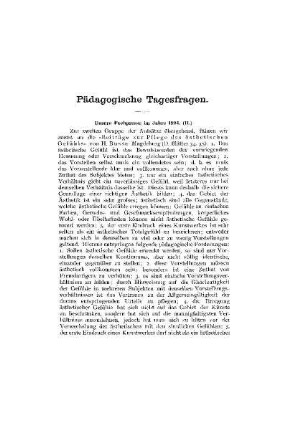 Pädagogische Tagesfragen
