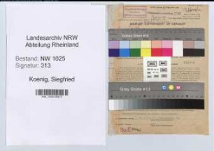 Entnazifizierung Siegfried Koenig , geb. 28.02.1915 (Textilingenieur)