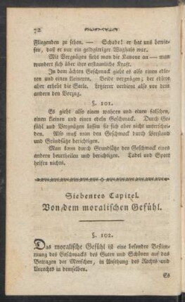 Siebentes Capitel. Von dem moralischen Gefühl
