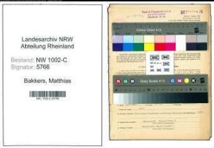 Entnazifizierung Matthias Bakkers, geb. 25.03.1894 (Verkaeufer)