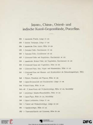 Japan-, China-, Orient- und indische Kunst-Gegenstände, Porzellan (Nr. 332-403)