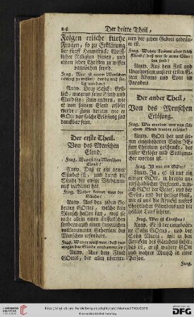 Folgen etliche kurtze Fragen, so zu Erklärung der fünff Hauptstücke Christlicher Religion dienen