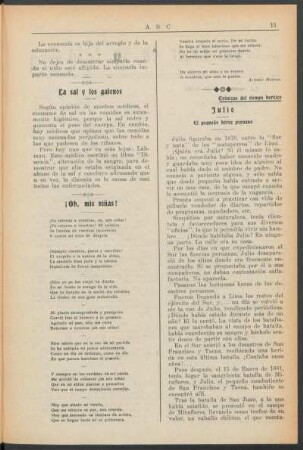 Crónicas del tiempo heróico - Julio : El pequeño héroe peruano
