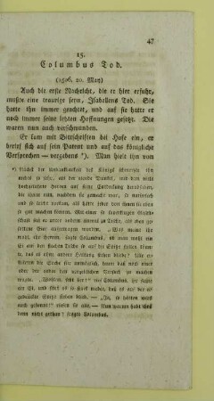 15. Columbus Tod. (1506. 20. May)