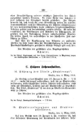 Studienreferendare und Studienassessoren : [C. Höhere Lehranstalten]