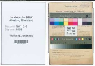 Entnazifizierung Johannes Wollberg , geb. 08.11.1919 (Verwaltungsangestellter)