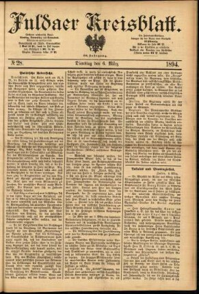 Ausgabe vom Dienstag, den 06. März 1894.