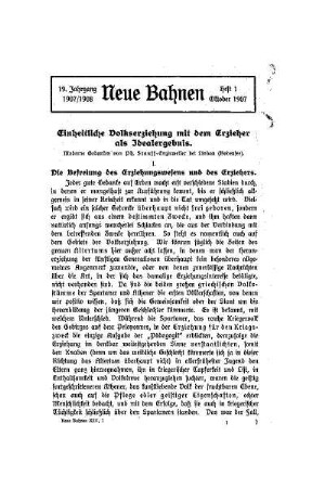 Einheitliche Volkserziehung mit dem Erzieher als Idealergebnis