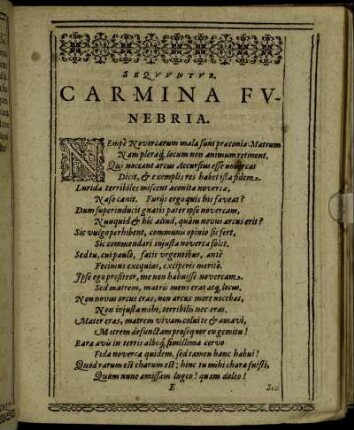 Sequuntur. Carmina Funebria.