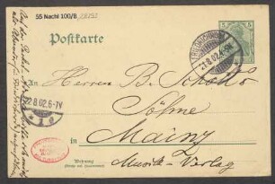 Brief an B. Schott's Söhne : 21.08.1902