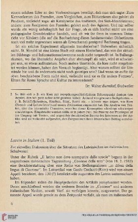 26: Latein in Italien, [1]
