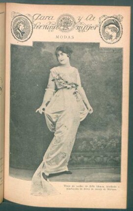 Modas - Traje de noche, de falla blanca [...] - [Fotografía] : Para la niña y la mujer