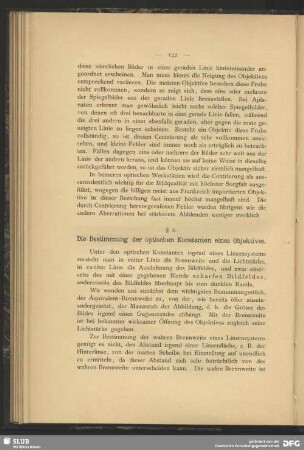 § 2. Die Bestimmung der optischen Konstanten eines Objektives