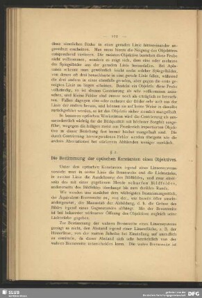 § 2. Die Bestimmung der optischen Konstanten eines Objektives